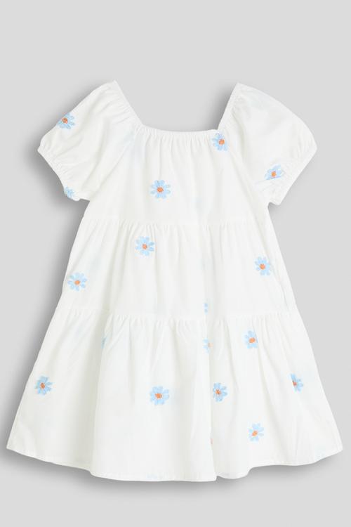 Tiered dress - white/floral aop