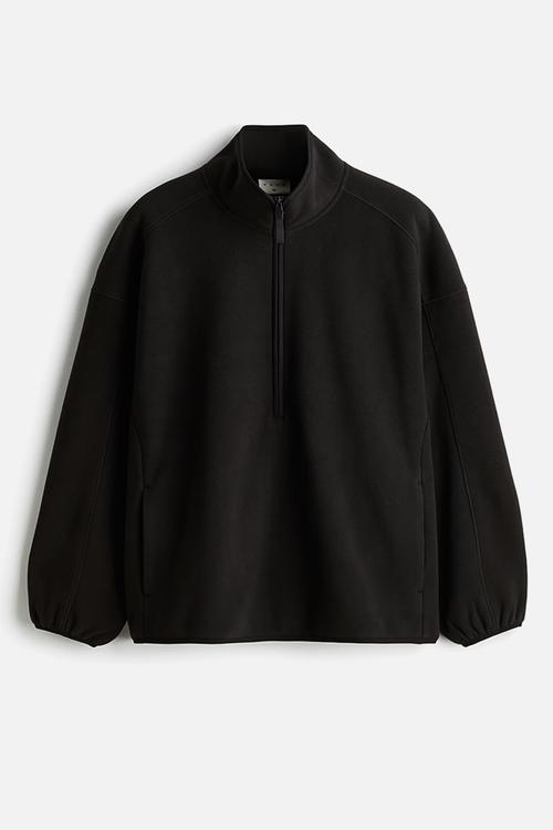 Fleece sports top - black