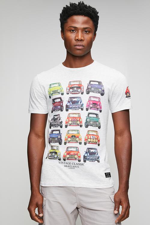 Mts-149klatten - ecru marl  / multi-colour print