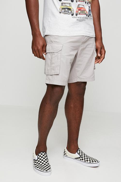 Mens cotton canvas short islandlgryx - light grey