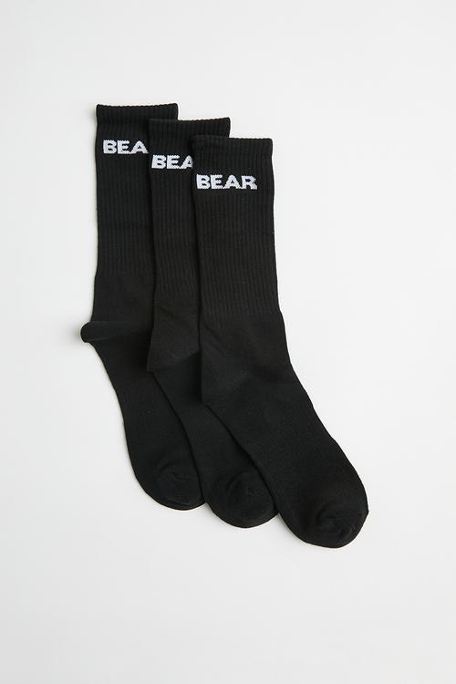 3 Pack crew sock - black