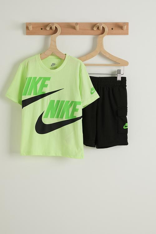 Nkb B Nsw Hbr Cargo Short Set - Black/ Lt Liquid Lime