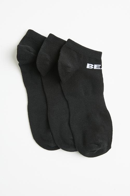 3 Pack low cut sock - black