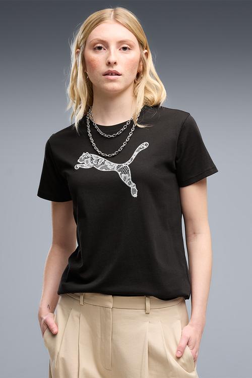 Graphics Lace Cat Tee - Puma Black
