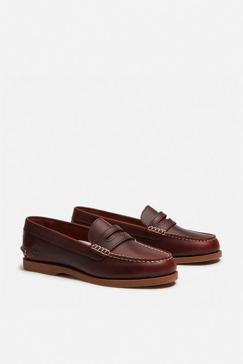 Classic boat loafer shoe - burgundy full grain