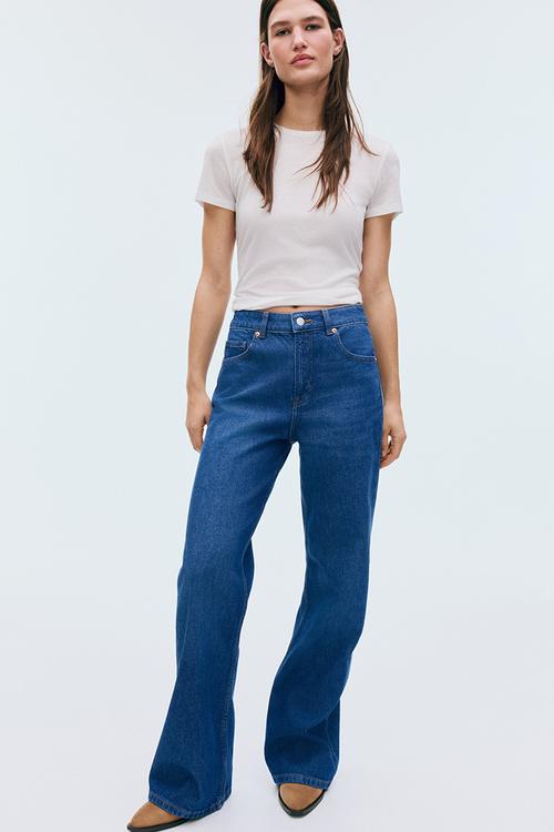 Wide high jeans - dark denim blue