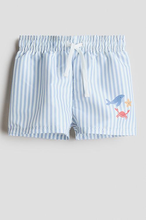 Patterned swim shorts - light blue/whale