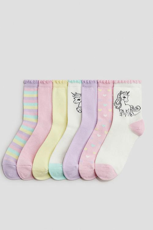 7-Pack socks - light pink/unicorn
