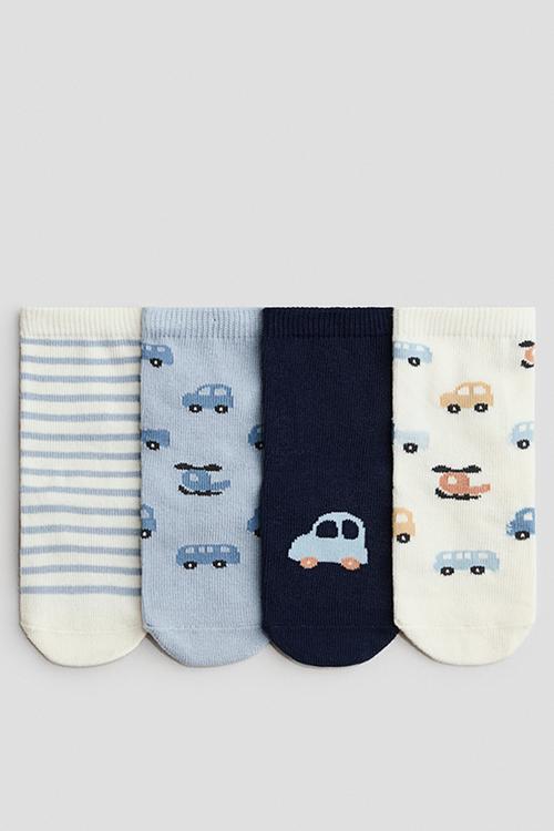 4-Pack socks - blue/cars