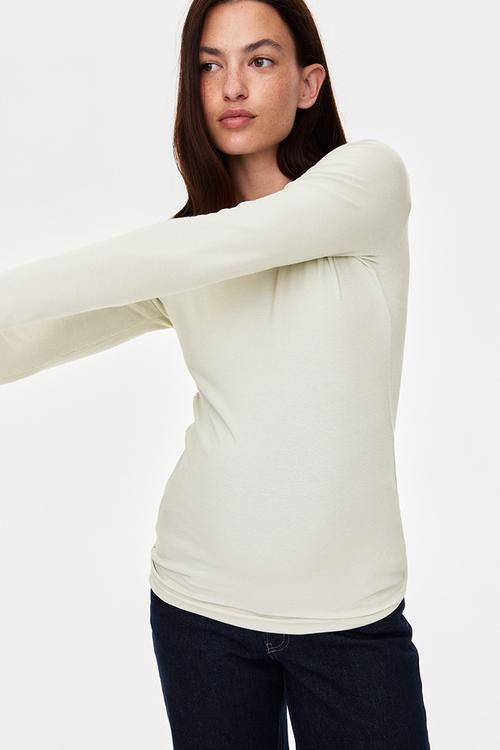 Mama ribbed jersey top - light green