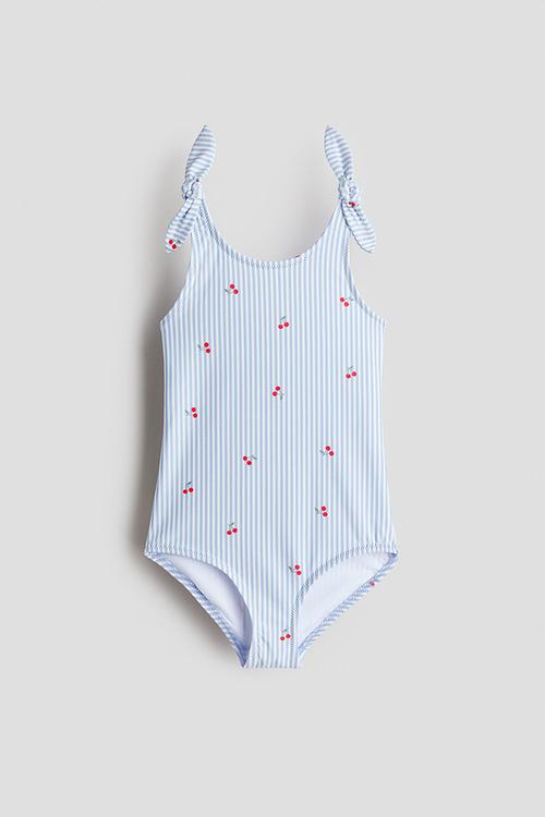 Printed swimsuit - light blue/cherries