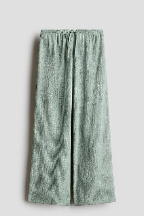 Textured jersey trousers - light dusty green