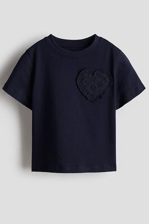 Motif-detail t-shirt - navy blue