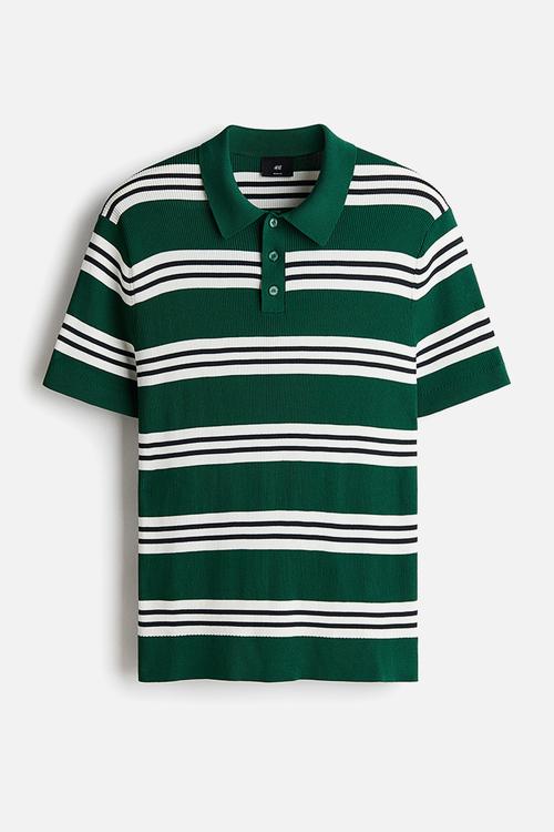 Regular fit polo shirt - green/striped