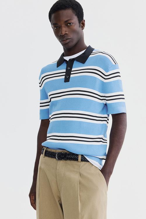 Regular fit polo shirt - blue/striped