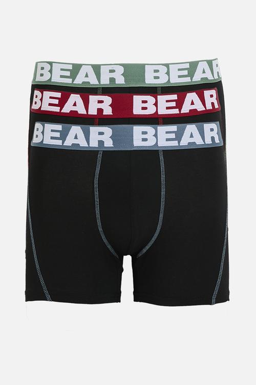 3Pk Contrast Bodyshort - Black Multi