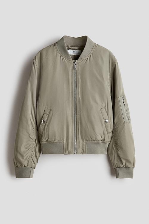 Padded bomber jacket - khaki green