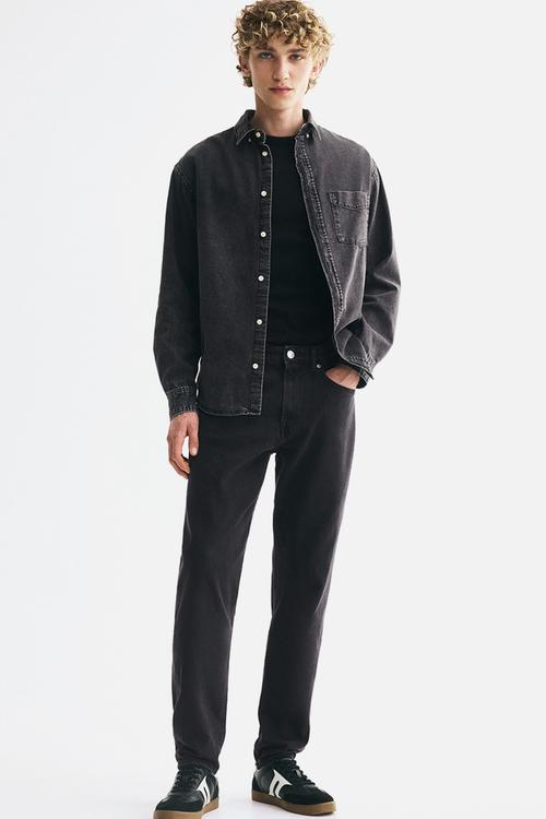 Tapered jeans - denim black