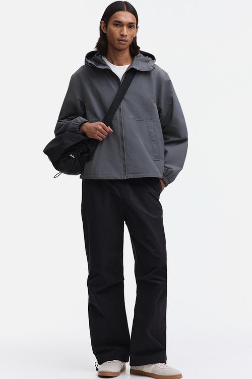 Water-repellent nylon windbreaker - grey
