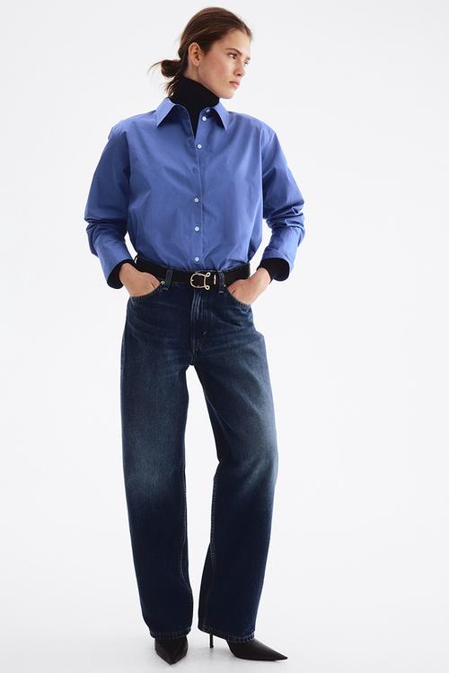 Barrel high waist jeans - dark denim blue