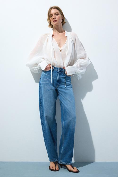 Barrel high waist jeans - denim blue
