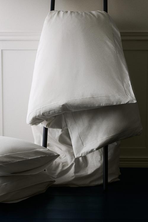 Cotton sateen double/king duvet cover set - white