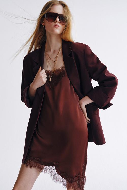 Linen-blend blazer - plum purple