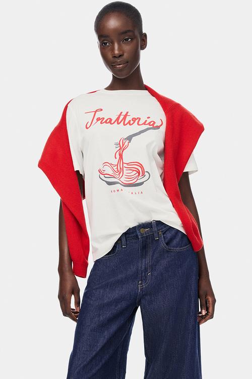 Printed T-shirt - white/trattoria