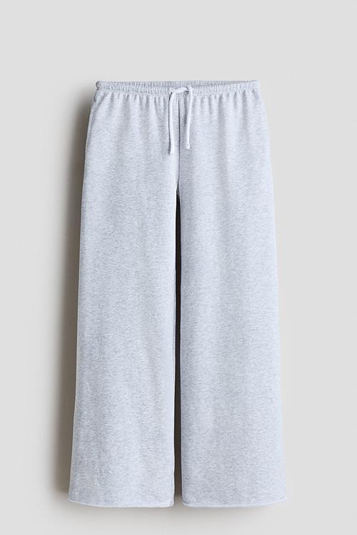 Wide-leg joggers - light grey marl