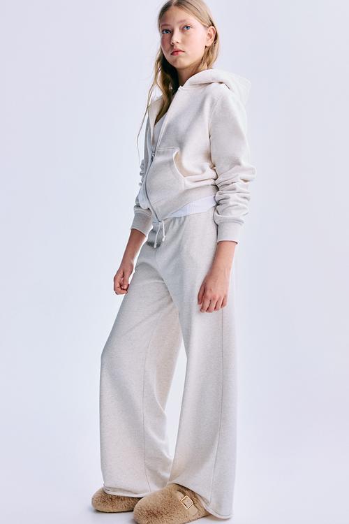 Wide-leg joggers - light beige