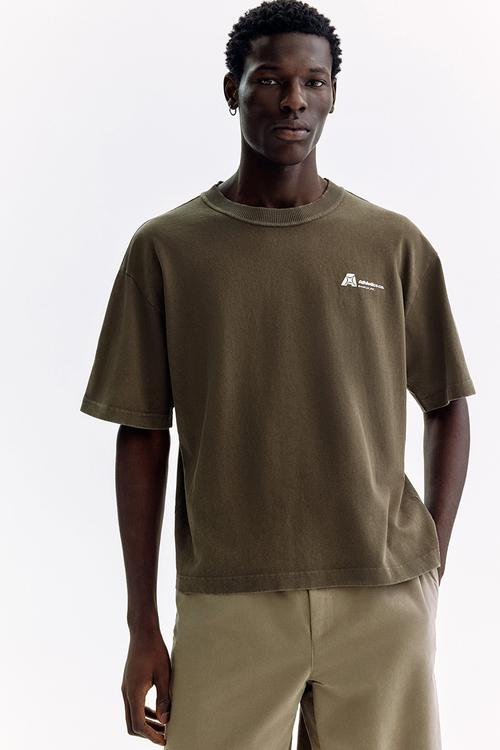 Printed loose fit t-shirt - brown/athletics co