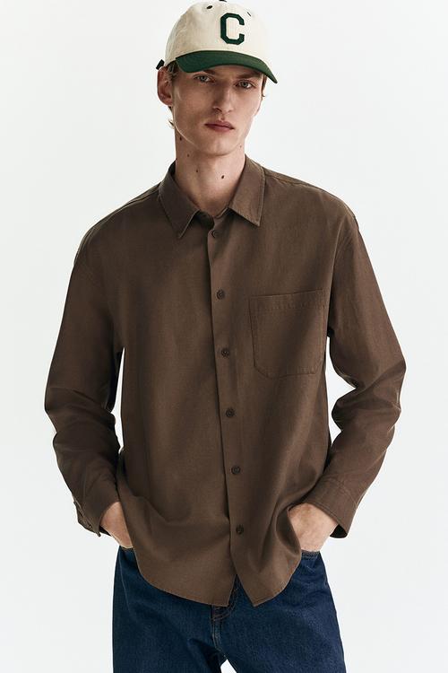Relaxed fit shirt - brown