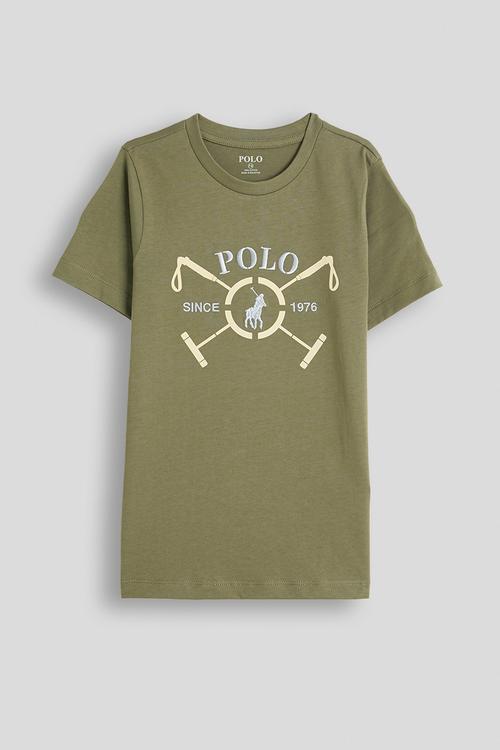 Boys Luke Polo Stick Ss Tee - Olive