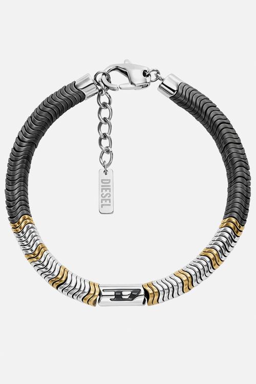 Diesel DX1573931 Beaded Bracelet - Gold/Gunmetal