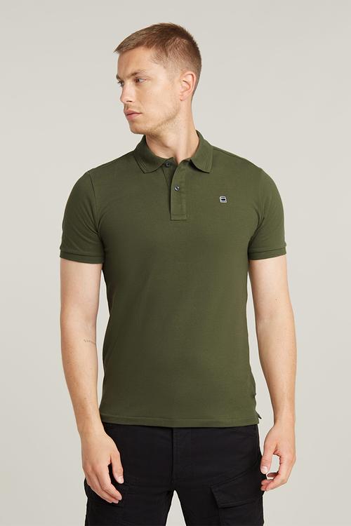 Dunda slim polo s\s - dk moss