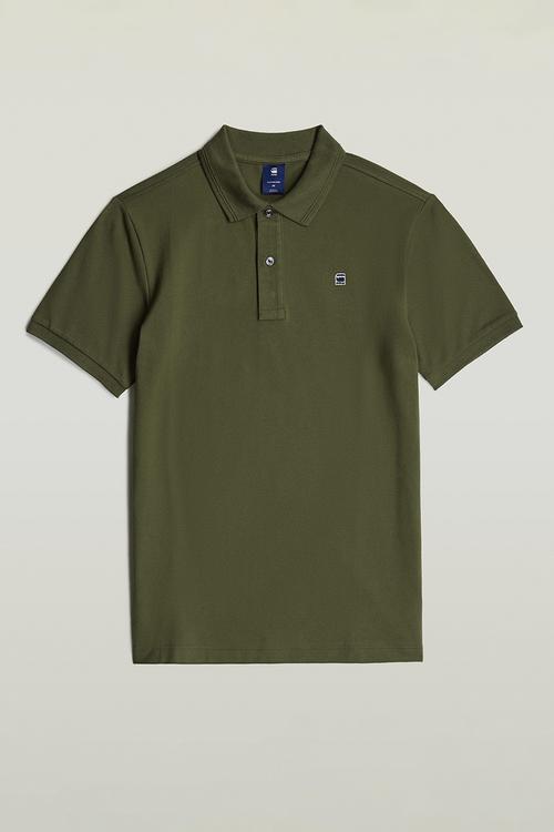 Dunda slim polo s\s - dk moss