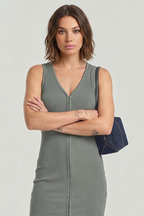 Hook & eye slim rib r t dress wmn - orphus