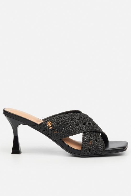 Kelsey 3 macrame heel - black