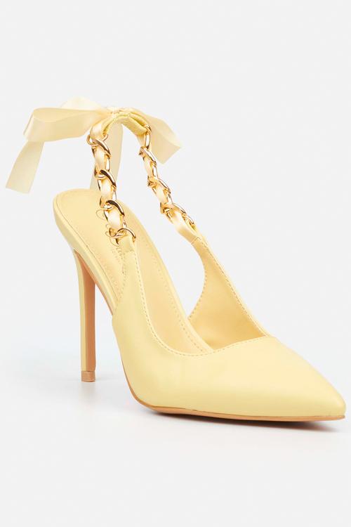Lola 29 gold chain slingback heel - yellow
