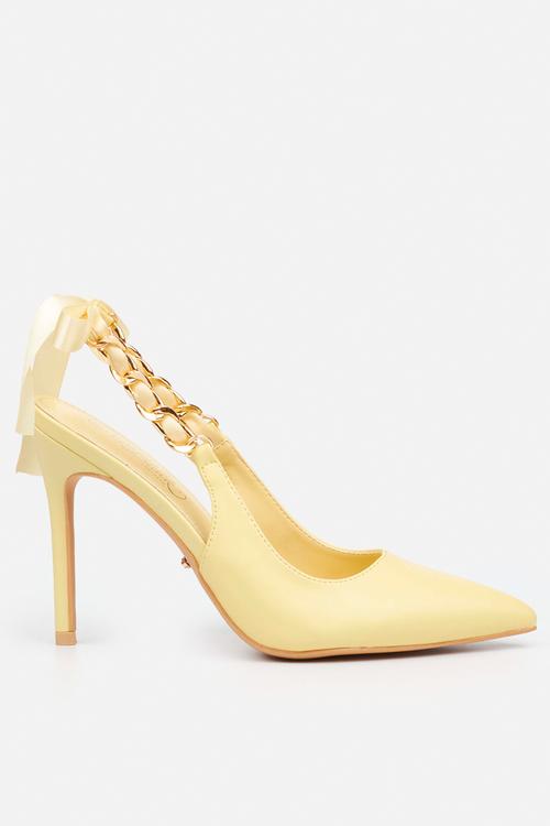 Lola 29 gold chain slingback heel - yellow