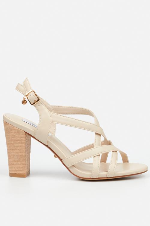 Millicent 2 strappy block heel - natural