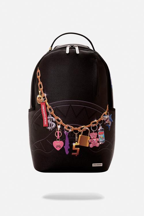 Printed Hanging Stuff Backpack - Black Multi