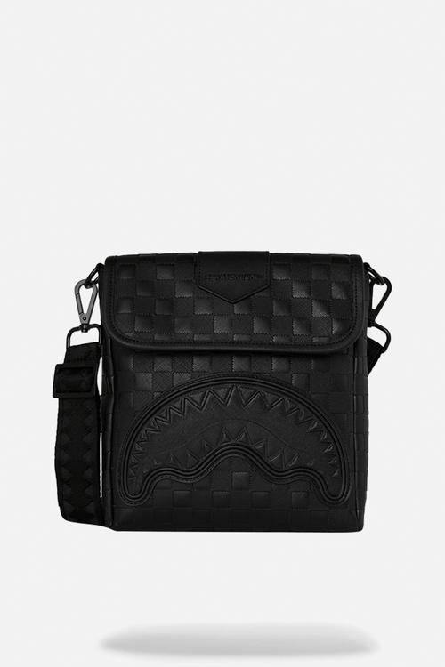 Raised Check Messenger Sling - Black