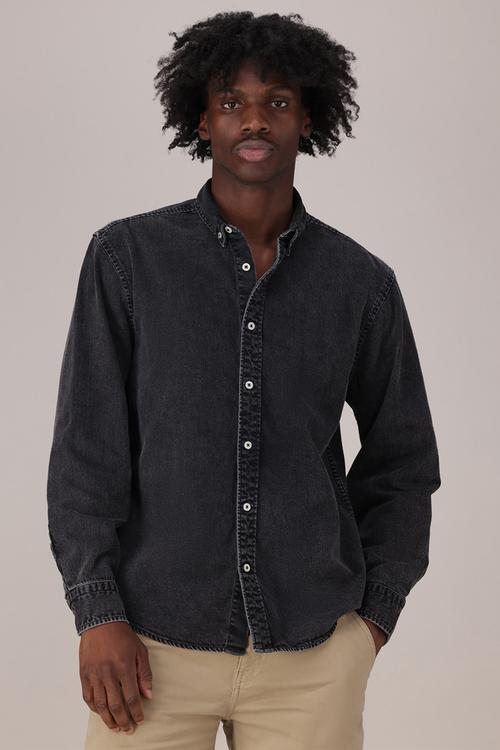 Authentic Button Down Za - Gizmo Washed Black