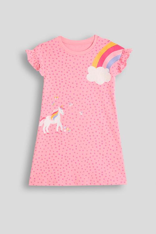 Unicorn & rainbow night dress - pink