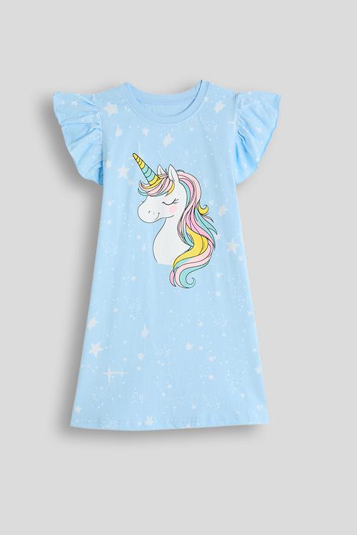 Unicorn night dress - blue
