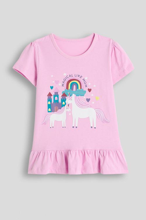 Unicorn graphic T-shirt dress - pastel purple
