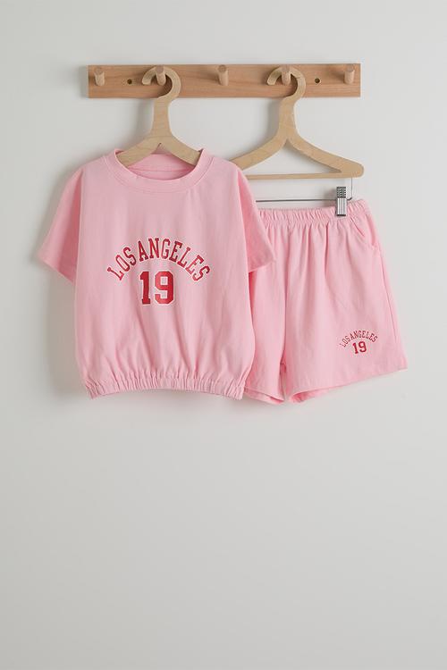 Tee & shorts - pink