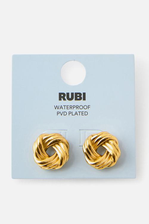 Waterproof Small Charm Earring - Gold Plated Knot