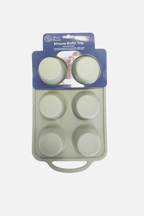 Home Classix Silicone Muffin Tray With Solid Handle - medium green